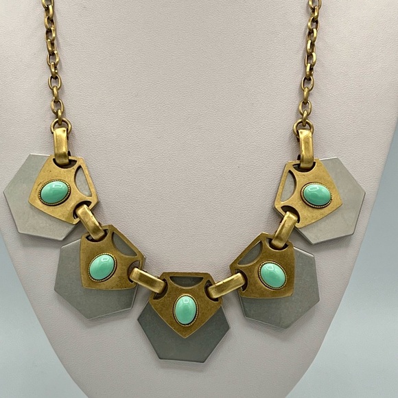 J Crew Egyptian Style Statement Necklace 22" - Picture 2 of 6